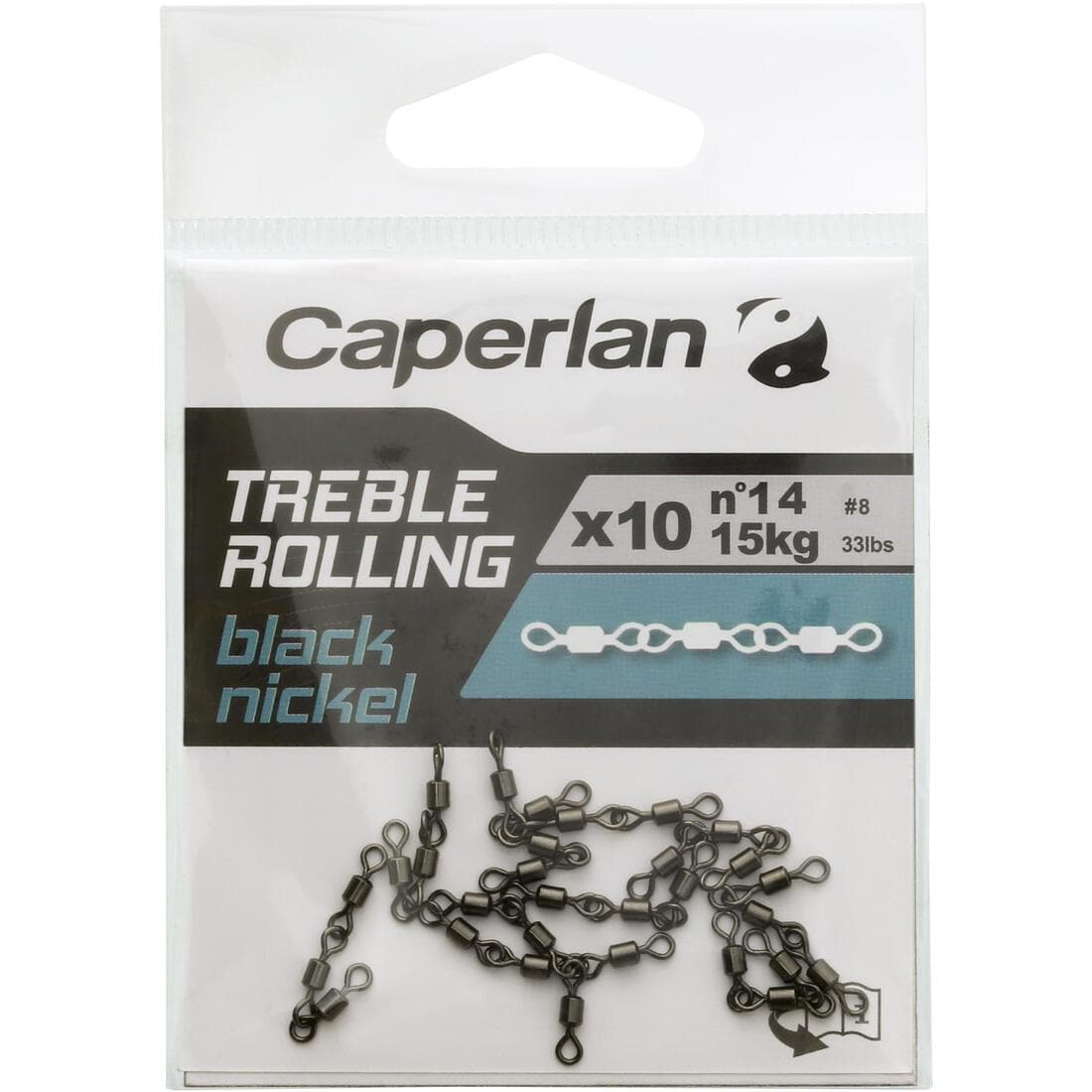 ÉMERILLON TRIPLE PÊCHE TREBLE ROLLING BLACK NICKEL X10