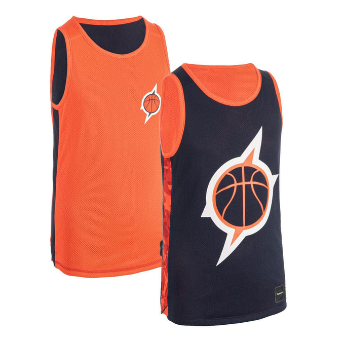 Réversible Tenue de basket-ball gris/orange – BasketUNO®