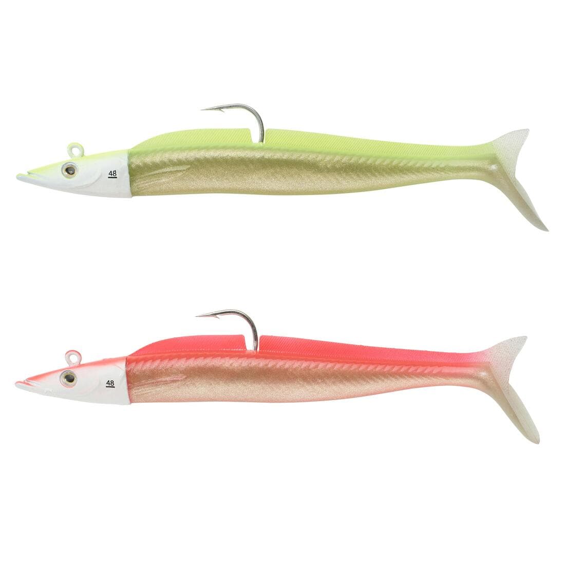 COMBO leurres souples shad lançon EELO 200 48gr FLUO