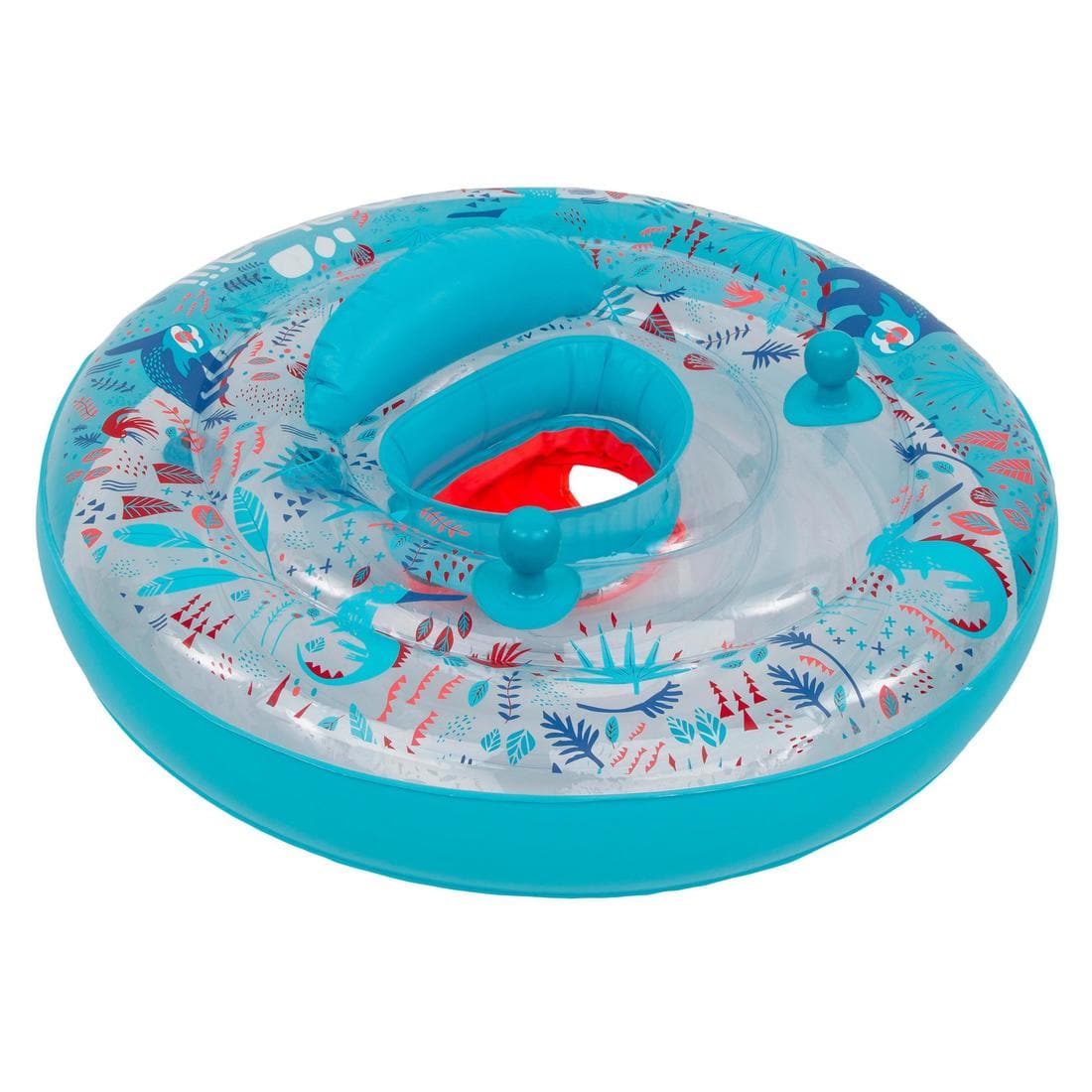 Bouée de piscine gonflable avec siège et poignées bébé 7-15 kg transparente