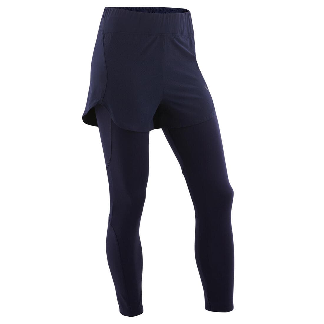 Legging short fille synthétique respirant - S500 bleu marine