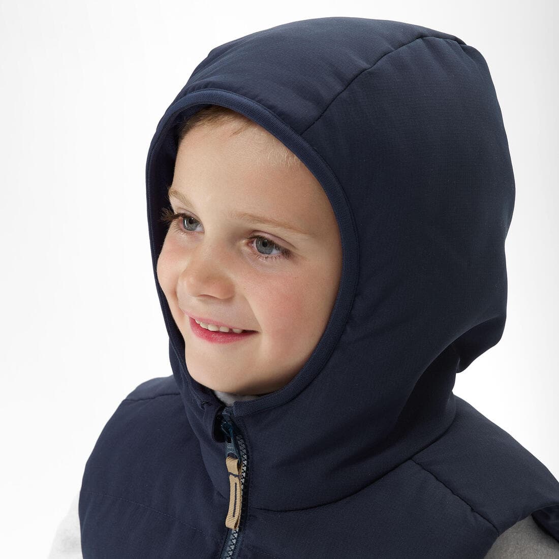 Doudoune sans manches de randonnée beige et bleue - enfant 2-6 ans