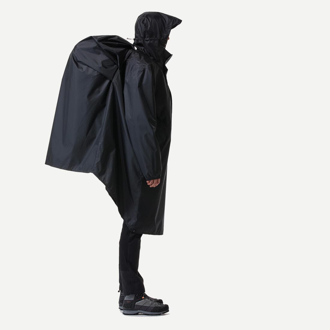 Poncho pluie de randonnée - MT500  - 60L - Noir