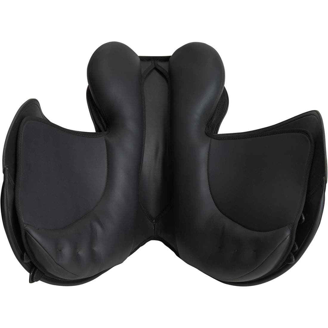 Selle polyvalente synthétique équipée équitation cheval SYNTHIA noir 17"5