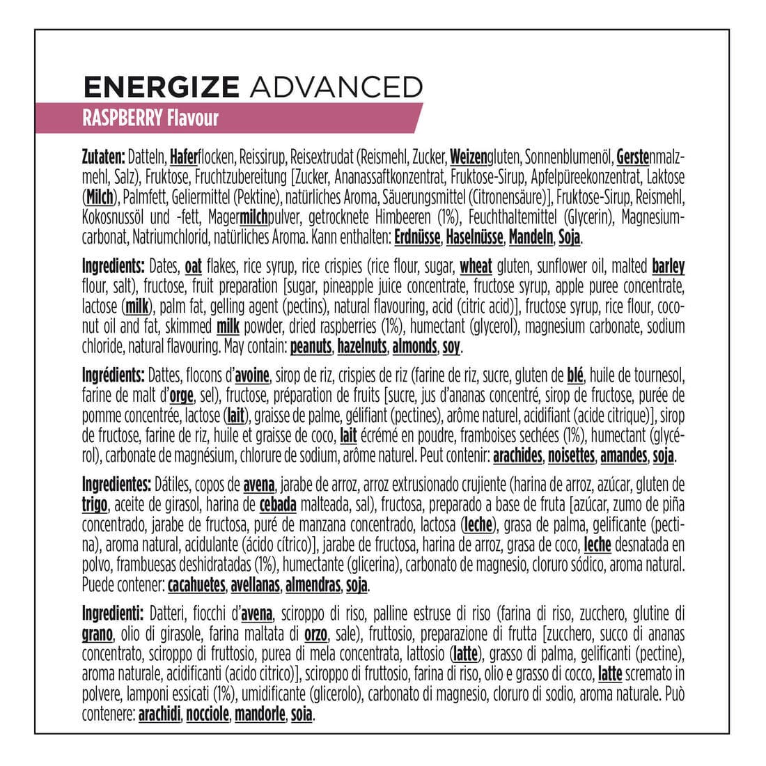 Barre Energétique  Energize C2max Powerbar  Framboise 3x55G