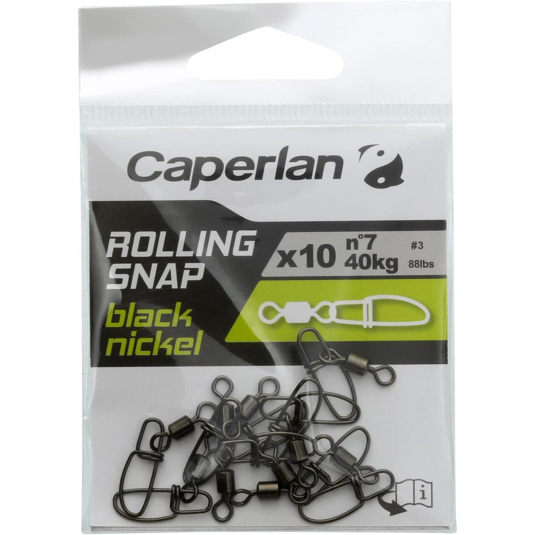 ÉMERILLON AGRAFE ROLLING SNAP BLACK NICKEL