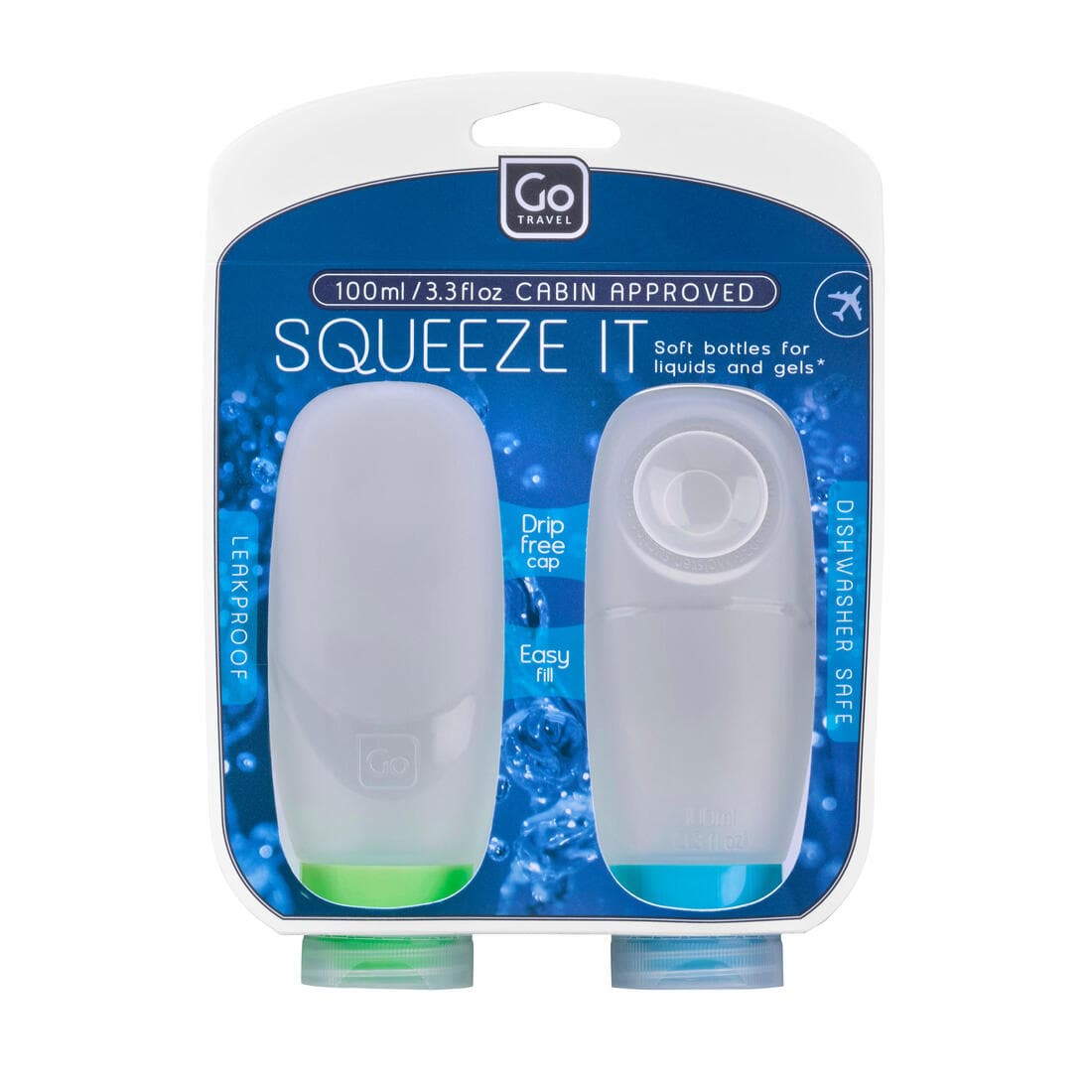 Lot de 2 flacons souples de trek voyage - 100ml