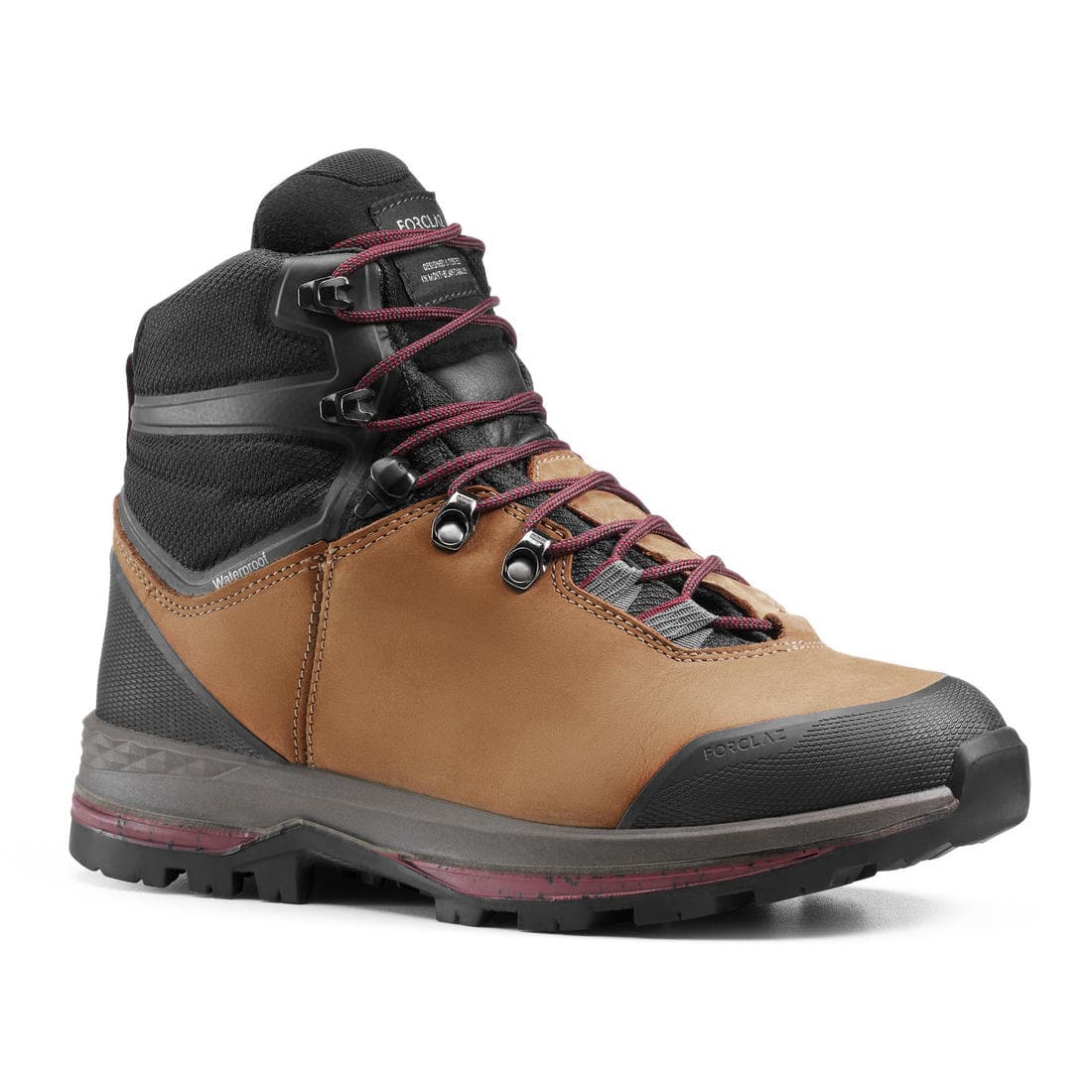 CHAUSSURES TREKKING CUIR IMPERMÉABLES - MT100 HYB - FEMME HAUTE