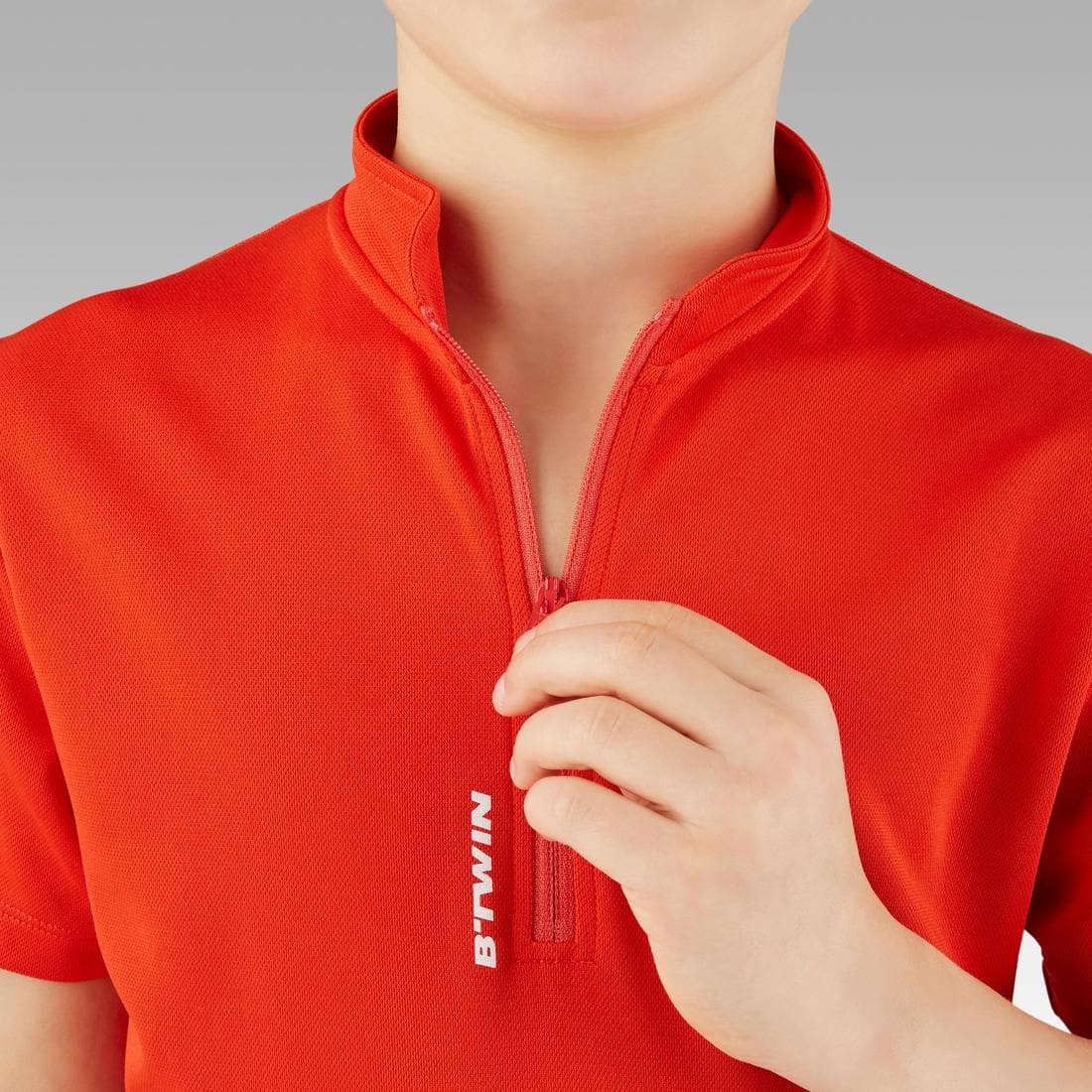 Maillot manches courtes vélo enfant 100 rouge