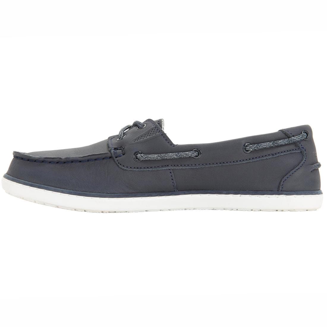 Chaussures bateau en cuir SAILING 500 femme Navy