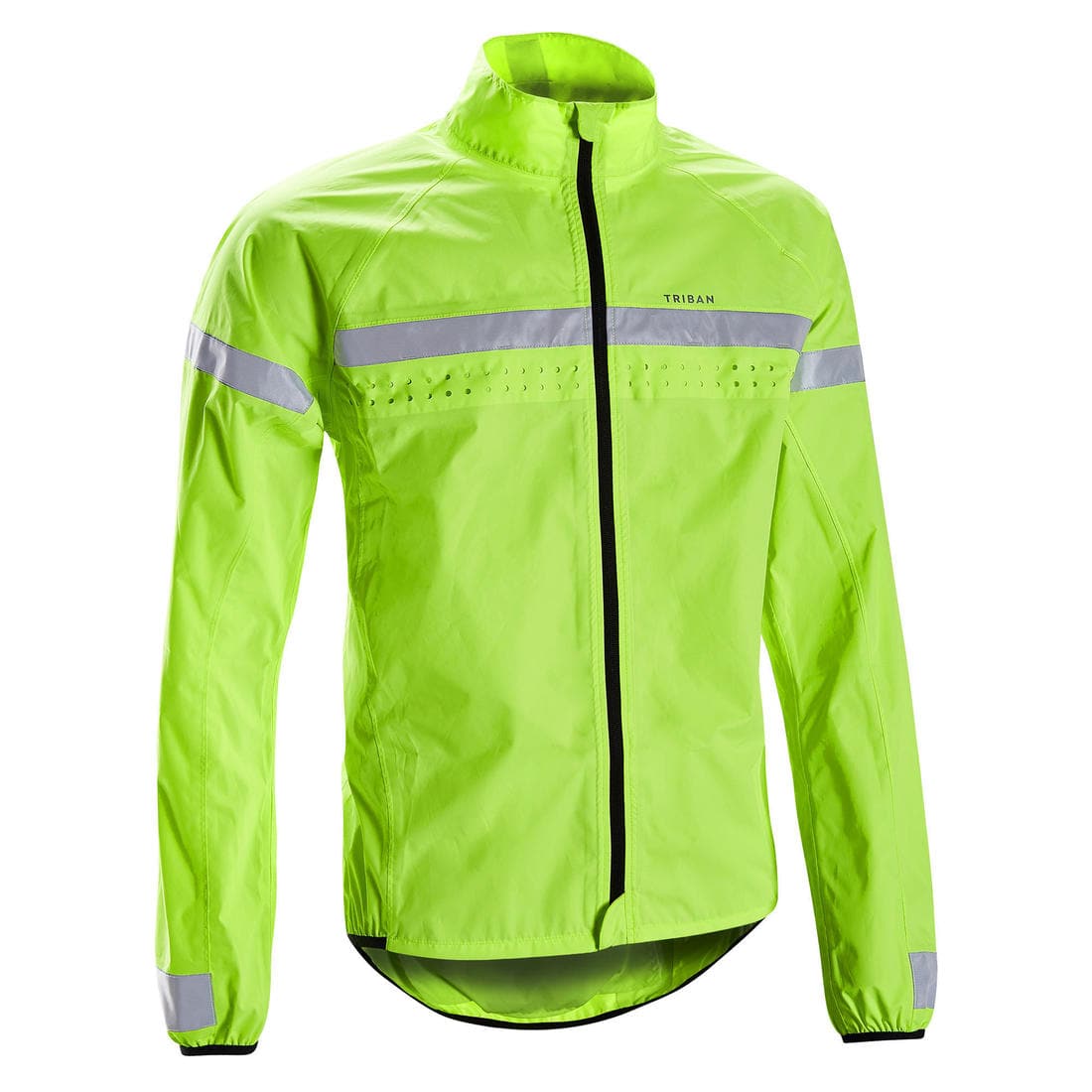 Veste vélo route  manches longues coupe-pluie homme - RC120 visible EN1150