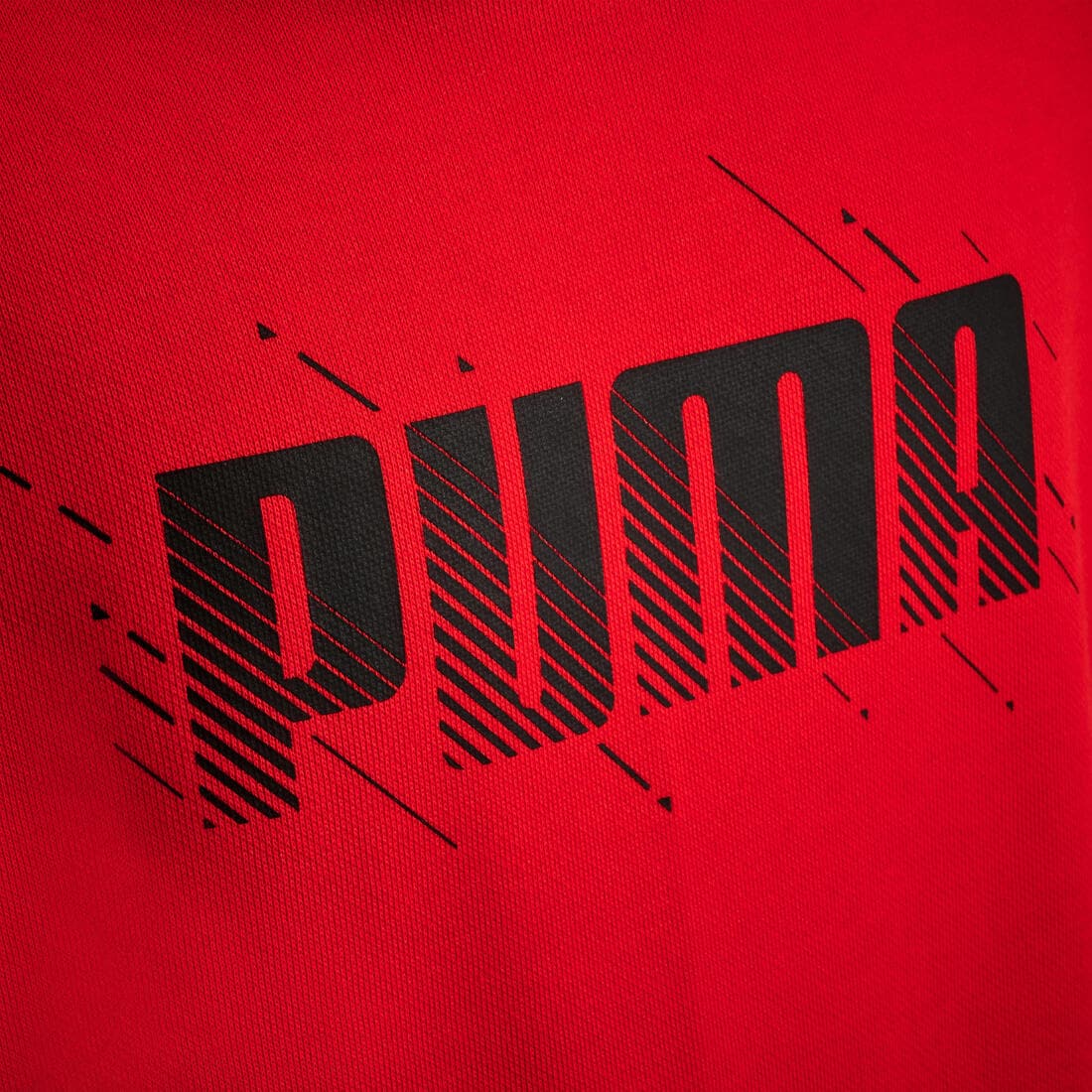 SWEAT À CAPUCHE ENFANT - ROUGE AVEC IMPRIMÉ PUMA