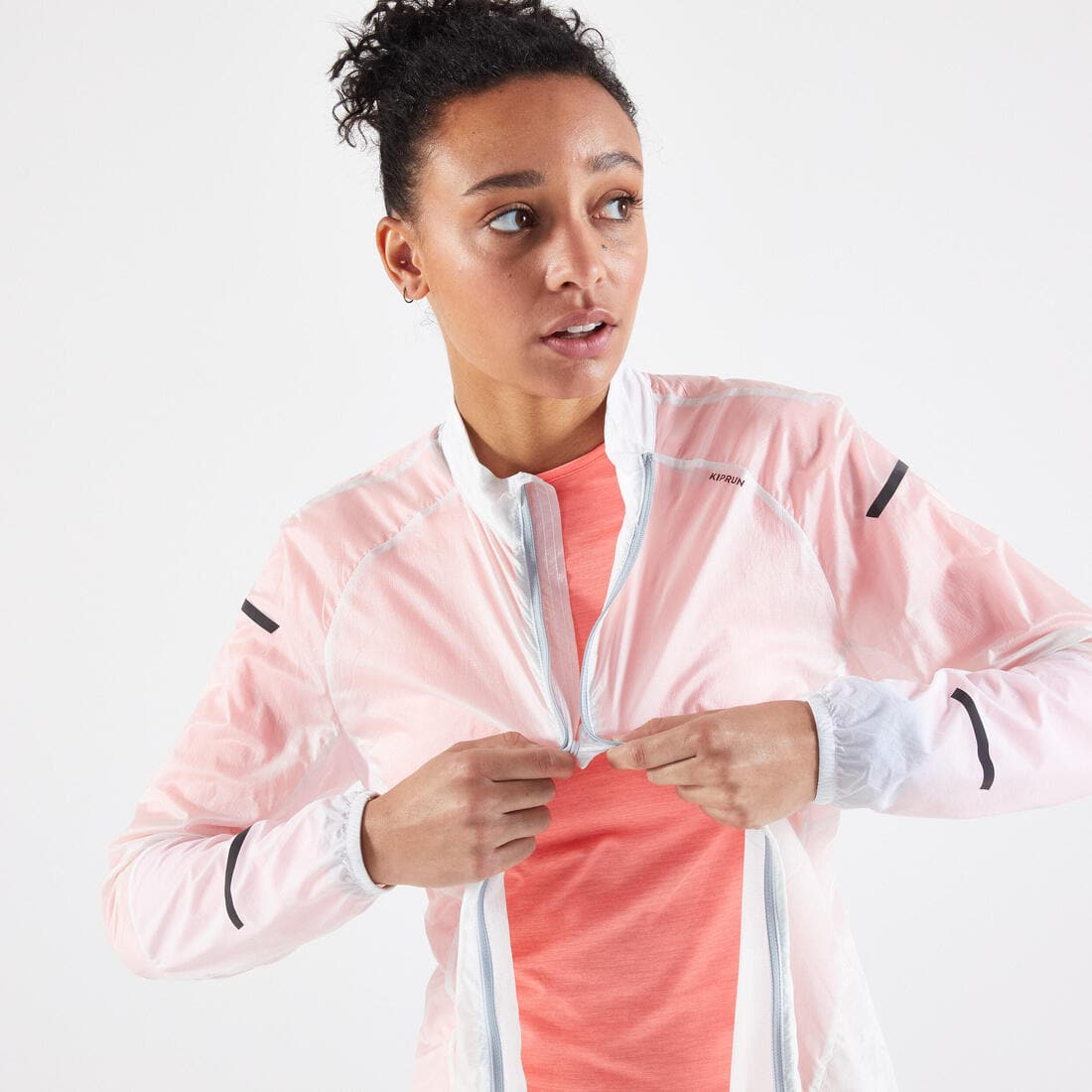 Veste running coupe vente Femme - KIPRUN WIND blanc