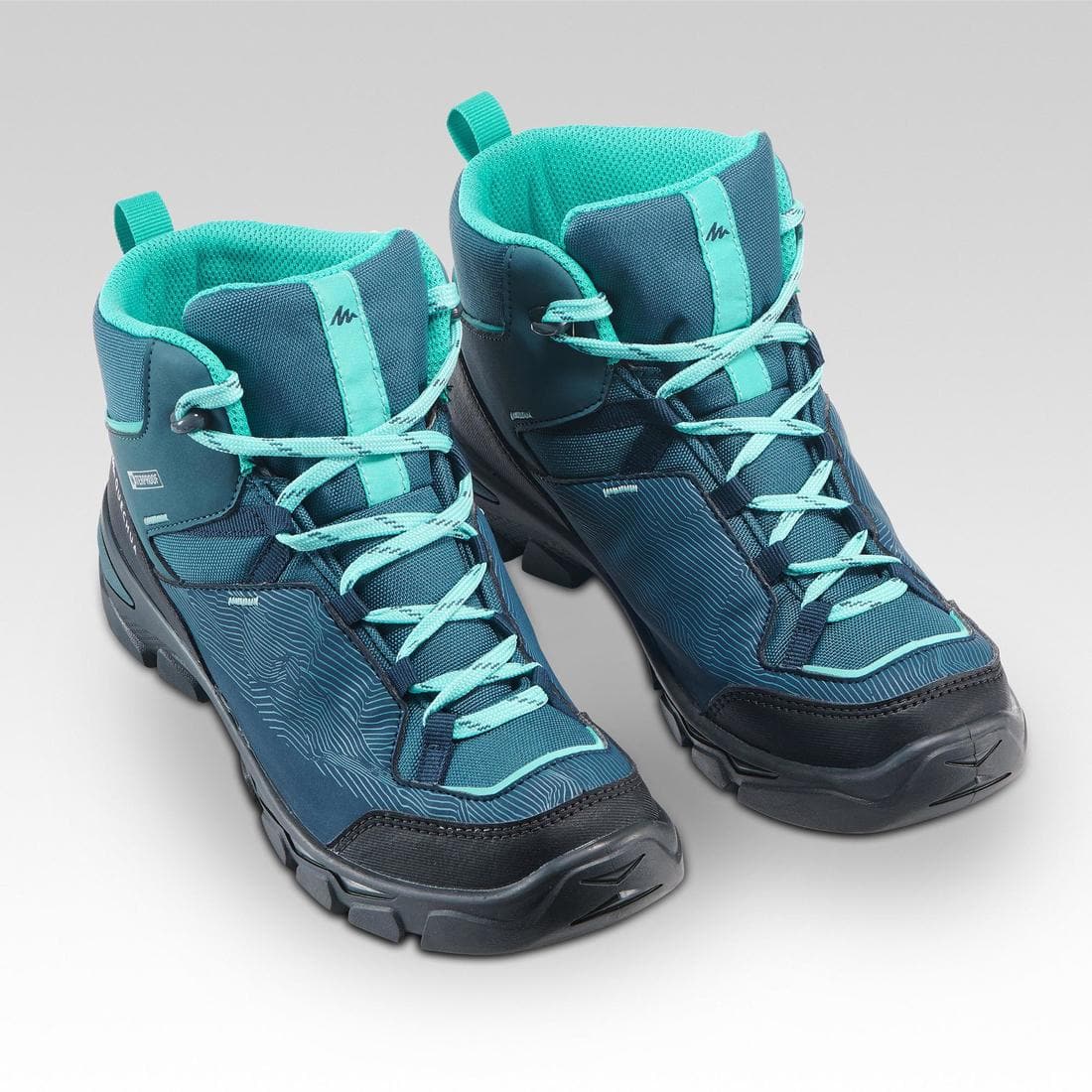 Chaussures imperméables de randonnée - MH120 MID turquoises - enfant 35 AU 38