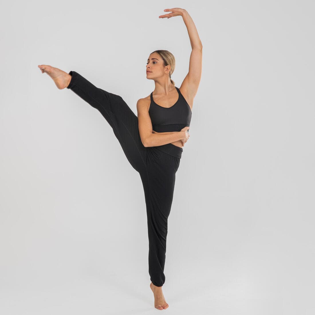 Pantalon de danse moderne fluide noir femme