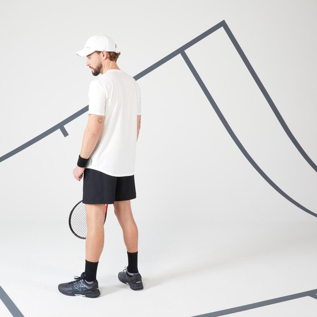 T-shirt de tennis homme - tts soft blanc cassé