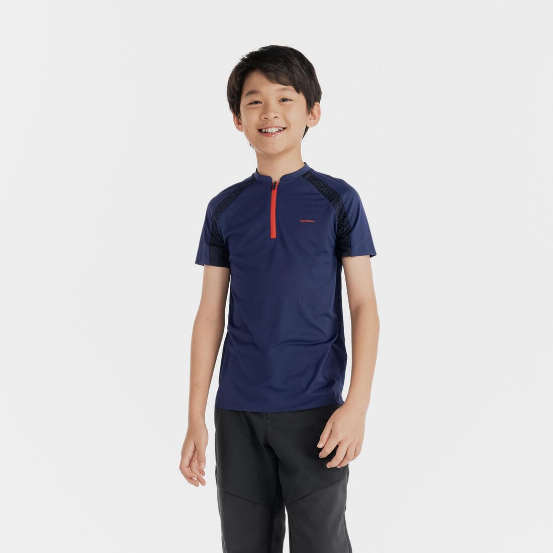 T SHIRT de randonnée enfant MH550 bleu 7-15 ans