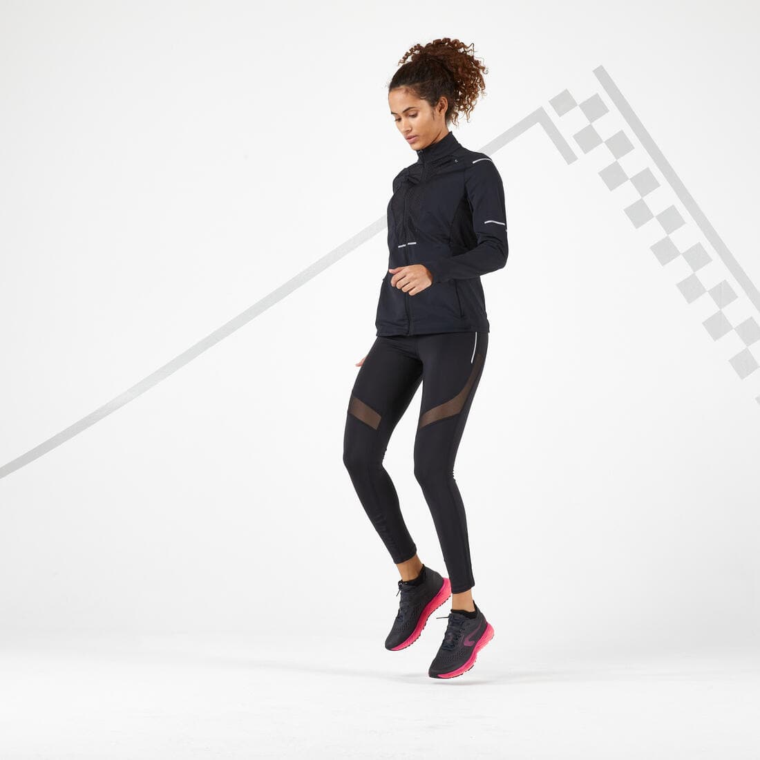 COLLANT RUNNING FEMME AVEC MAINTIEN KIPRUN SUPPORT NOIR