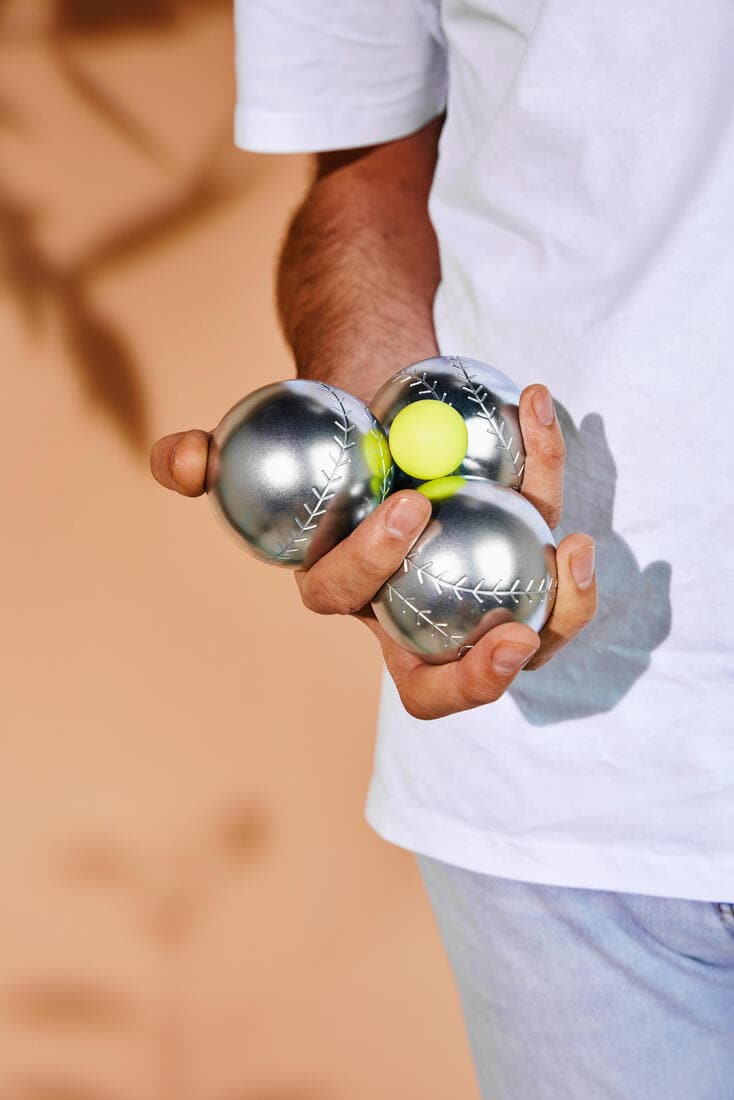 JEU DE 3 BOULES DE PETANQUE LOISIR 500 BASEBALL