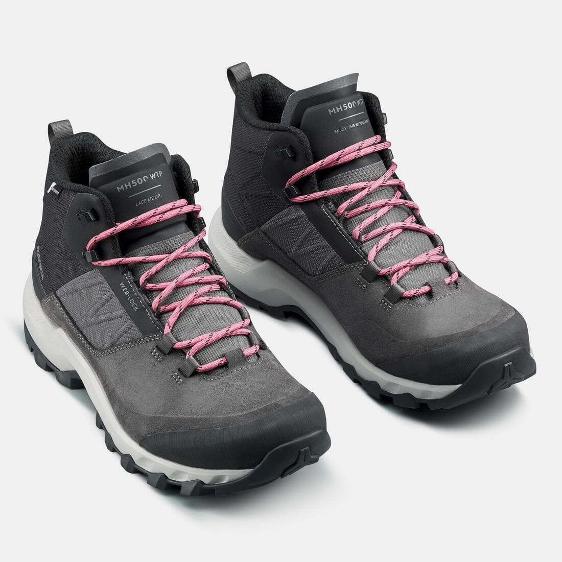 Chaussures imperméables de randonnée montagne - mh500 mid - femme