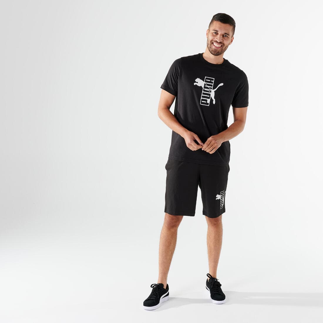 Short PUMA fitness coton homme noir