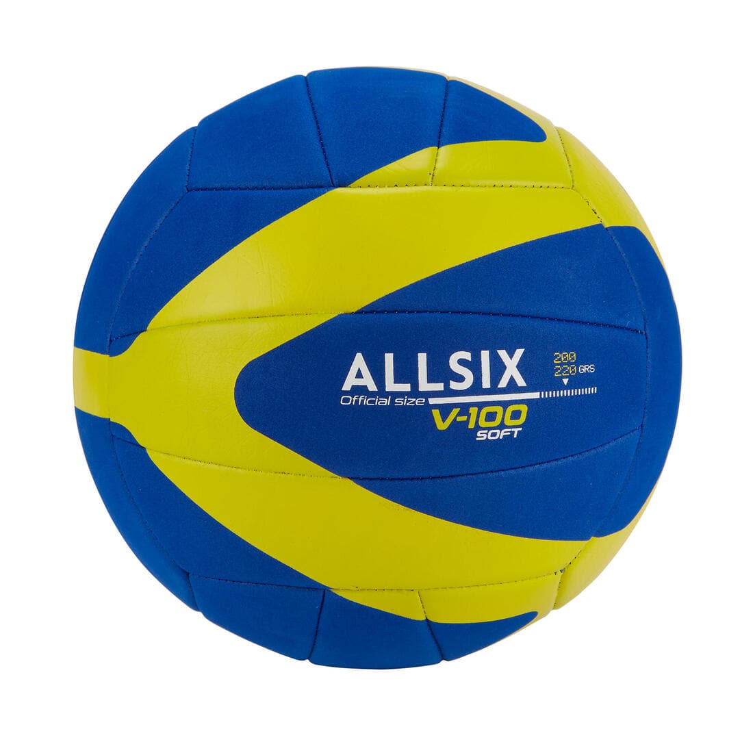 Ballon de Volleyball V100 Soft 200 - 220 g pour les 6 à 9 Ans - Bleu/Jaune