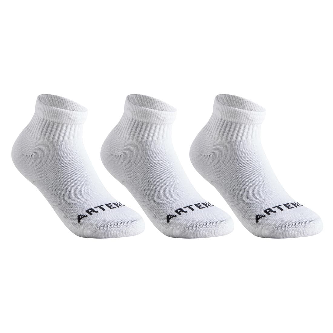 CHAUSSETTES DE SPORT ENFANT MI-HAUTES  ARTENGO  RS 100 LOT DE 3