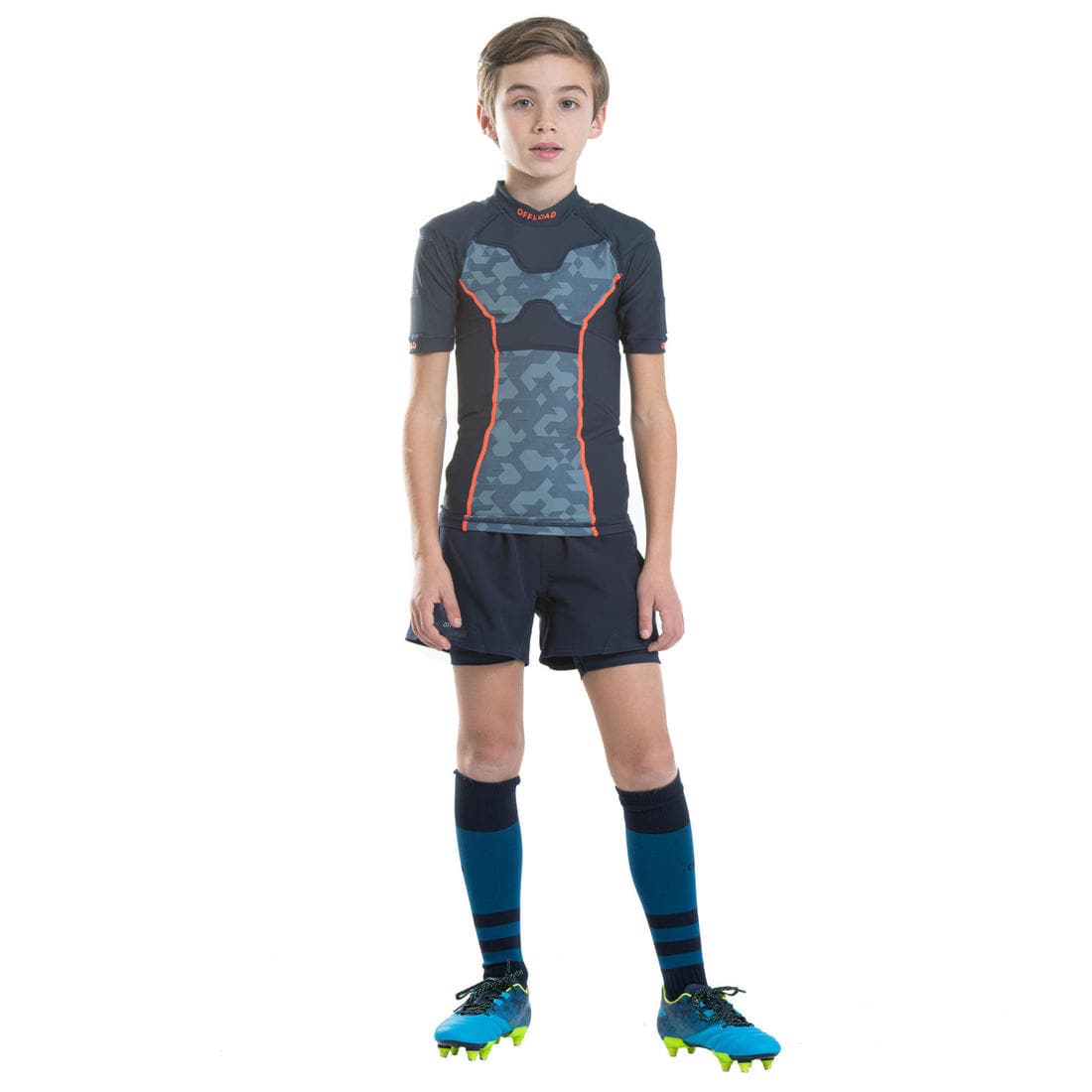 Epaulière de rugby Enfant - R100 bleu gris