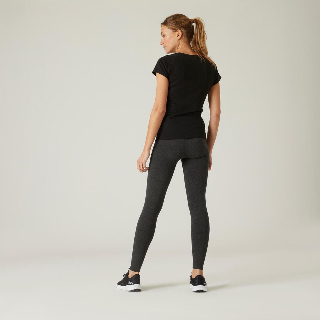 Legging fitness long coton extensible ceinture basse femme - Salto