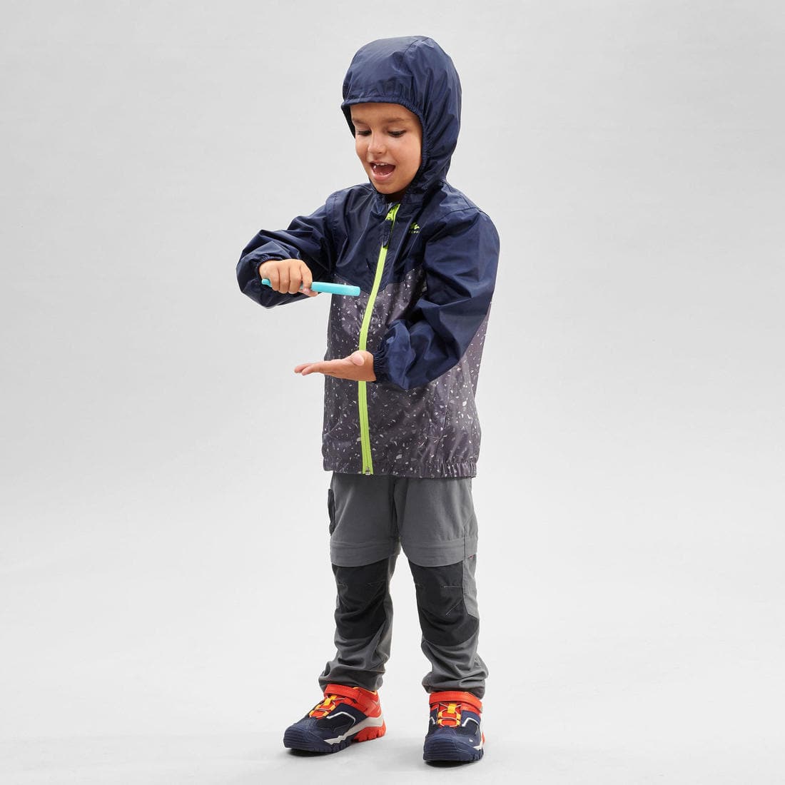 Veste imperméable de randonnée enfant - MH100 zip - 2-6 ans