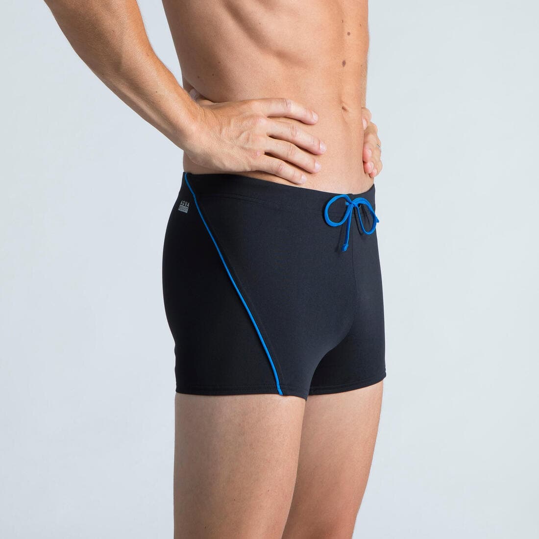 Boxer de bain natation homme - boxer 100 plus - noir bleu