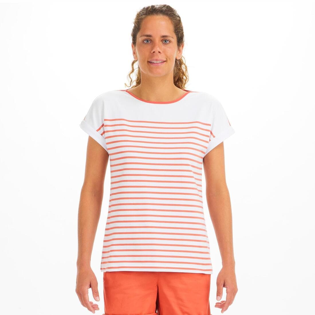 T-Shirt Manches courtes - marinière de voile Sailing 100 Femme