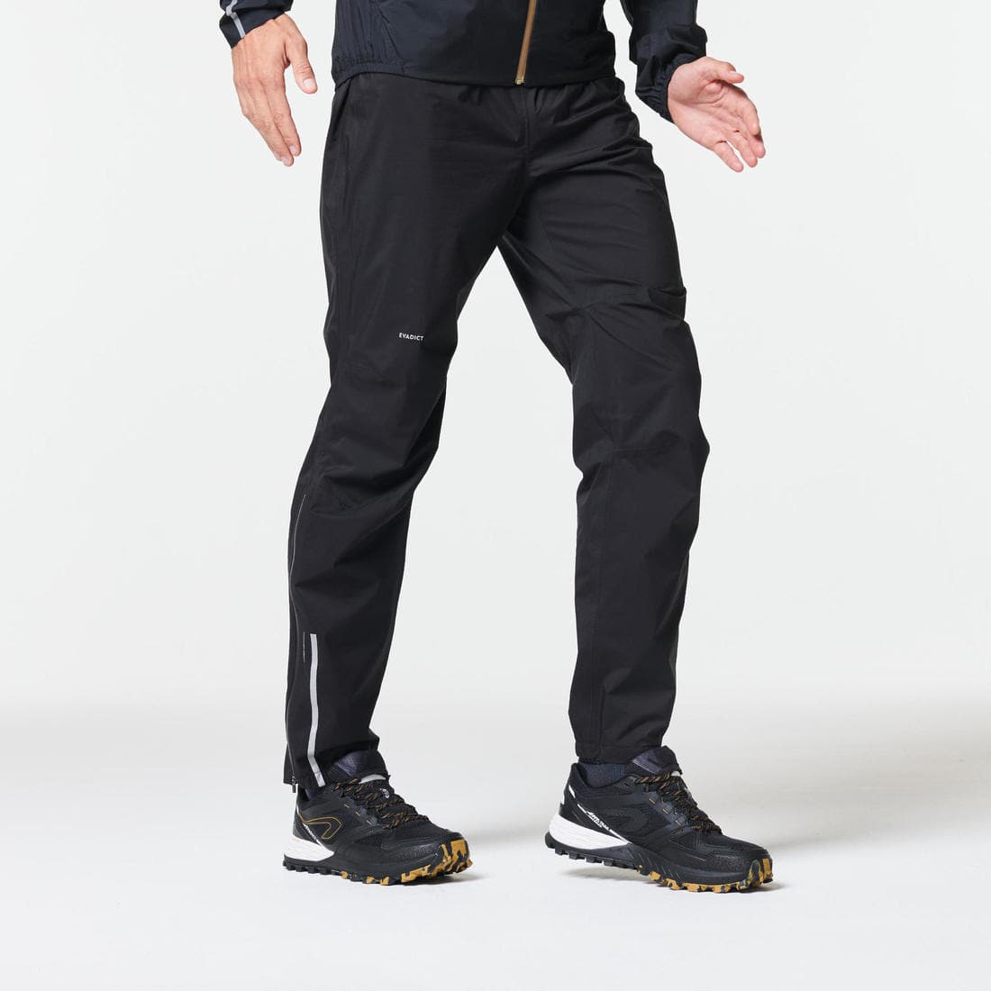 Pantalon de running & trail running imperméable Homme - KIPRUN Run 900 Rain Noir