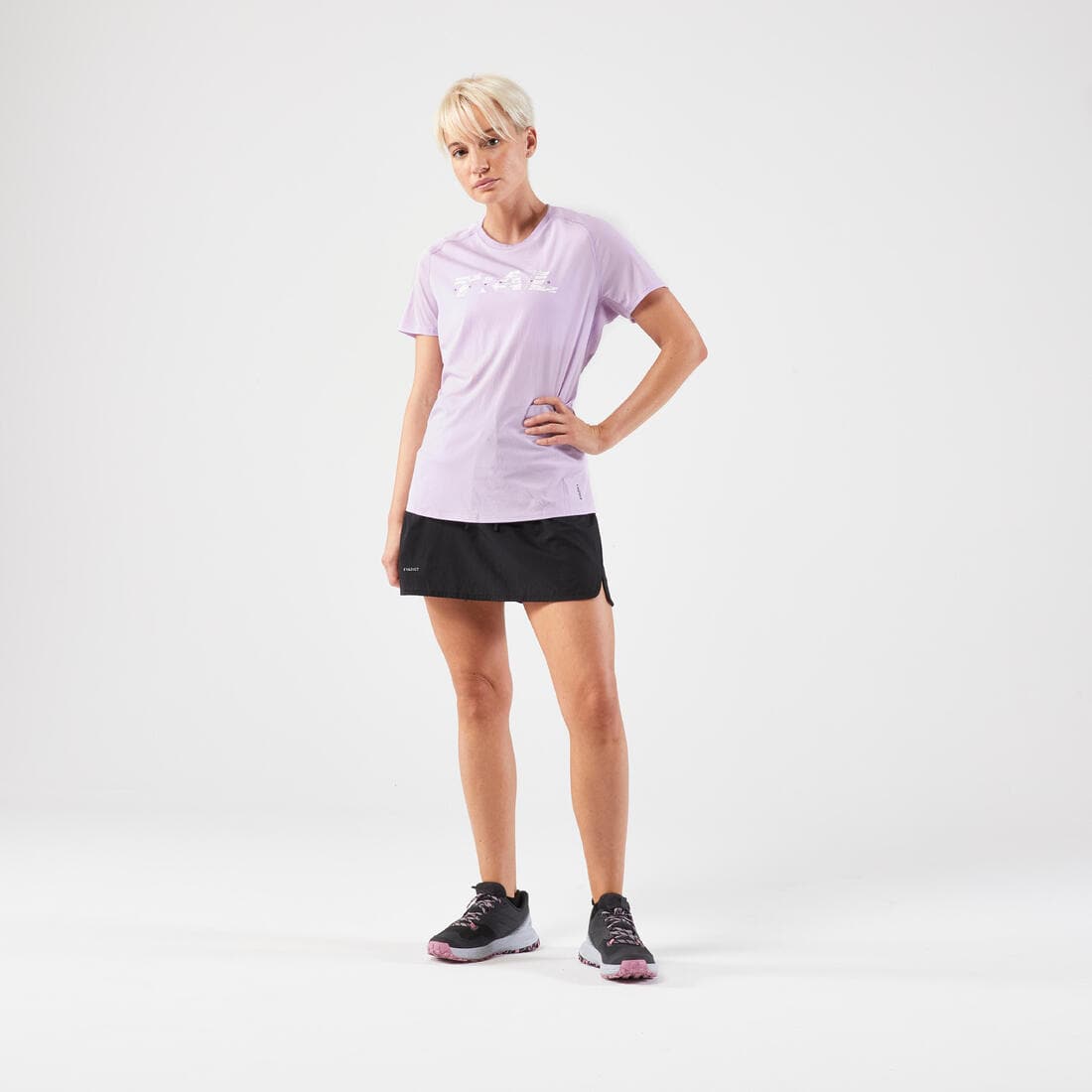 JUPE SHORT DE TRAIL RUNNING FEMME NOIR