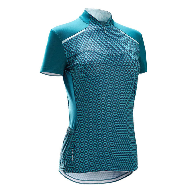 





MAILLOT MANCHES COURTES VELO ROUTE FEMME TRIBAN 500  GEOMETRIC VERT, photo 1 of 7