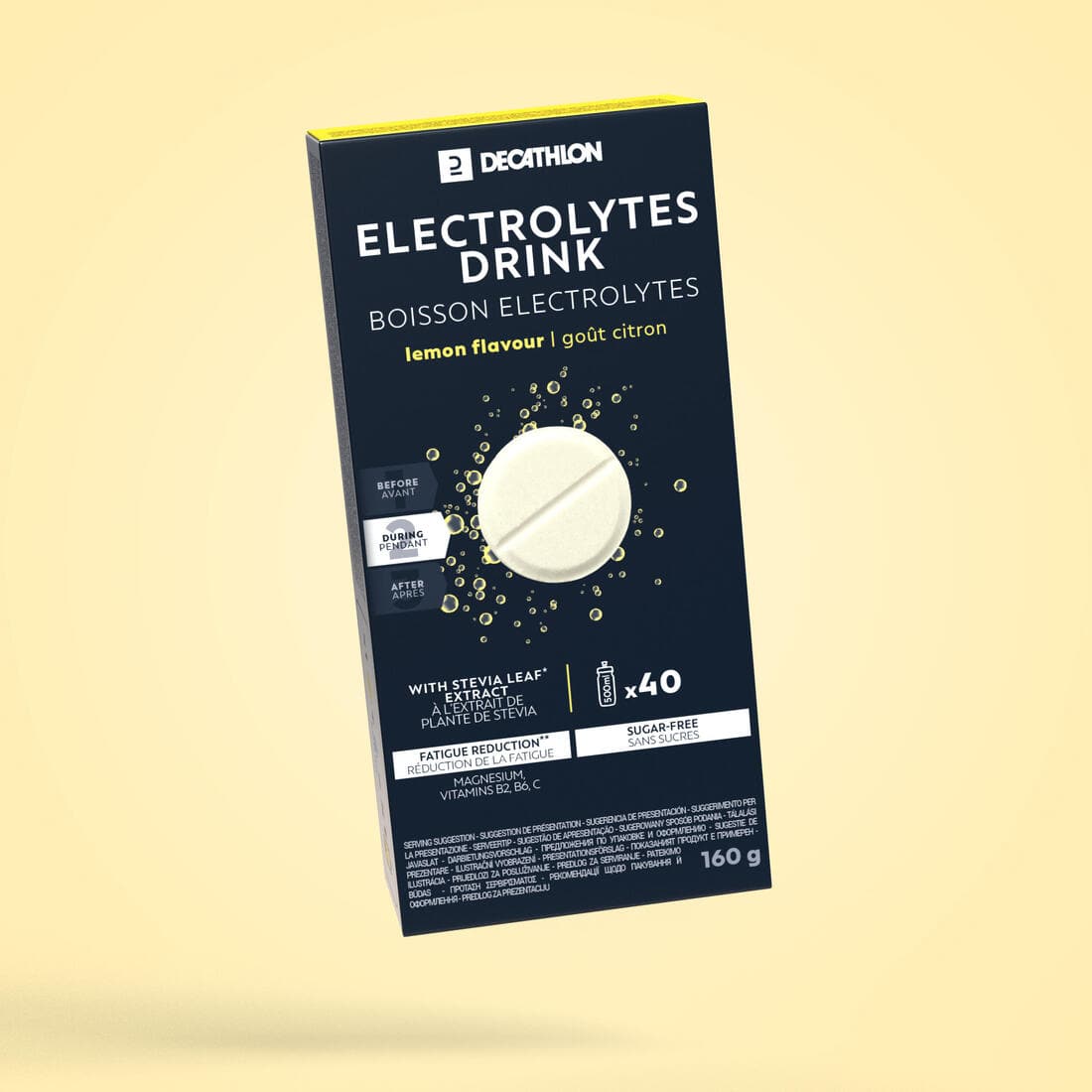 BOISSON SPORT ÉLECTROLYTES SANS SUCRE TABLETTES EFFERVESCENTES CITRON 40X4GR