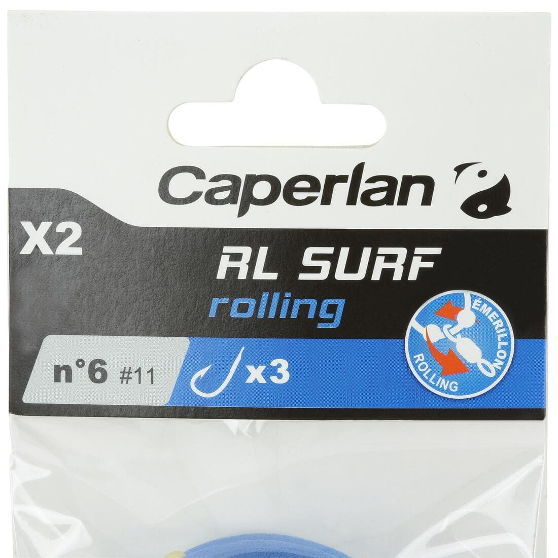 Bas de ligne de pêche en surfcasting RL SURF-1 3xH6 x2