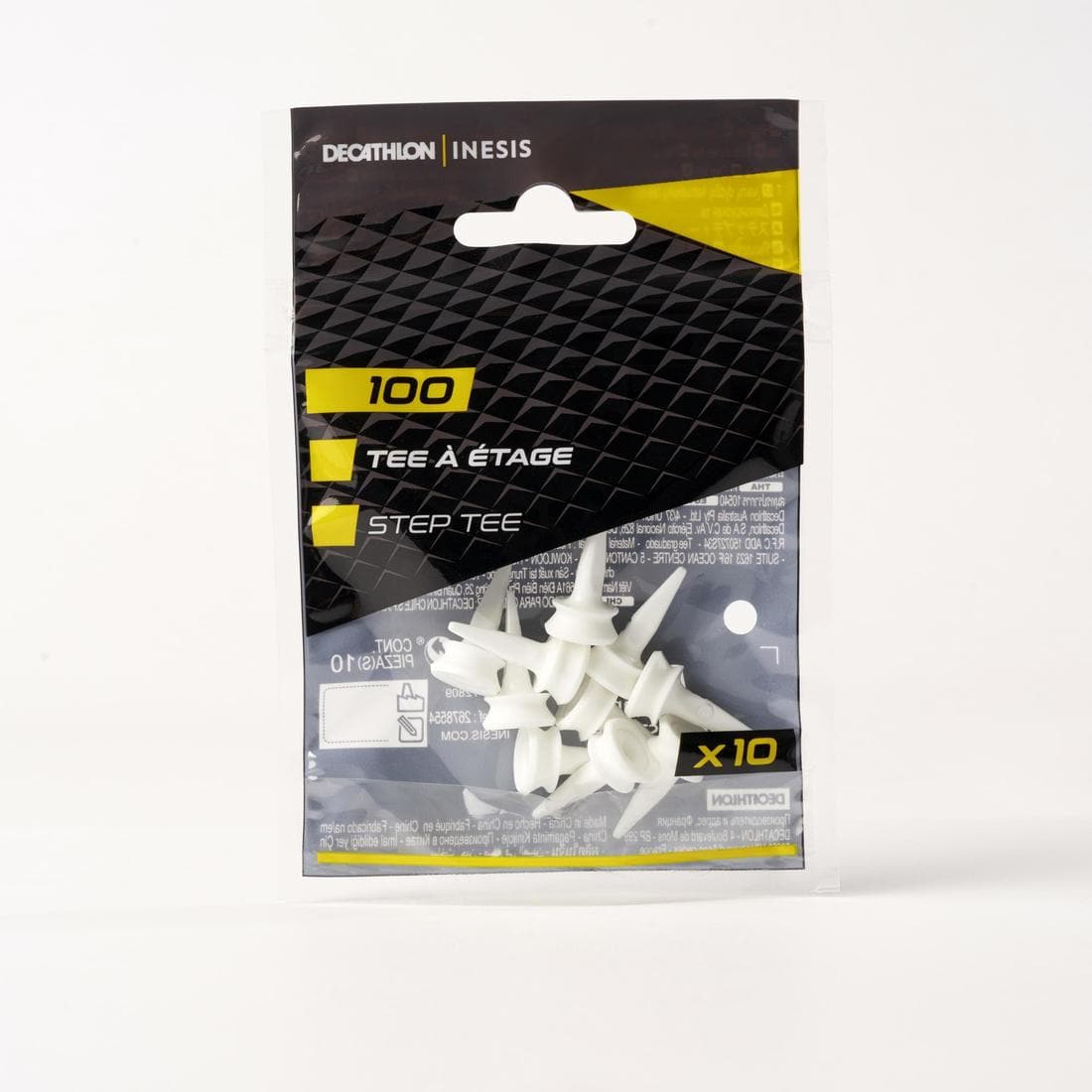 Tees golf x10 plastique à étage 6mm - INESIS blanc -