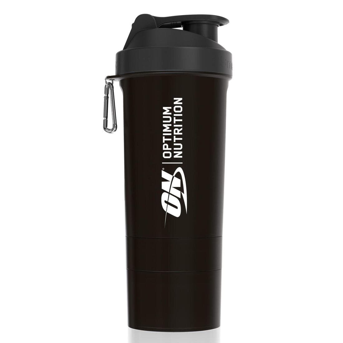 Shaker Optimum Nutrition 600ml avec compartiments de stockage à visser