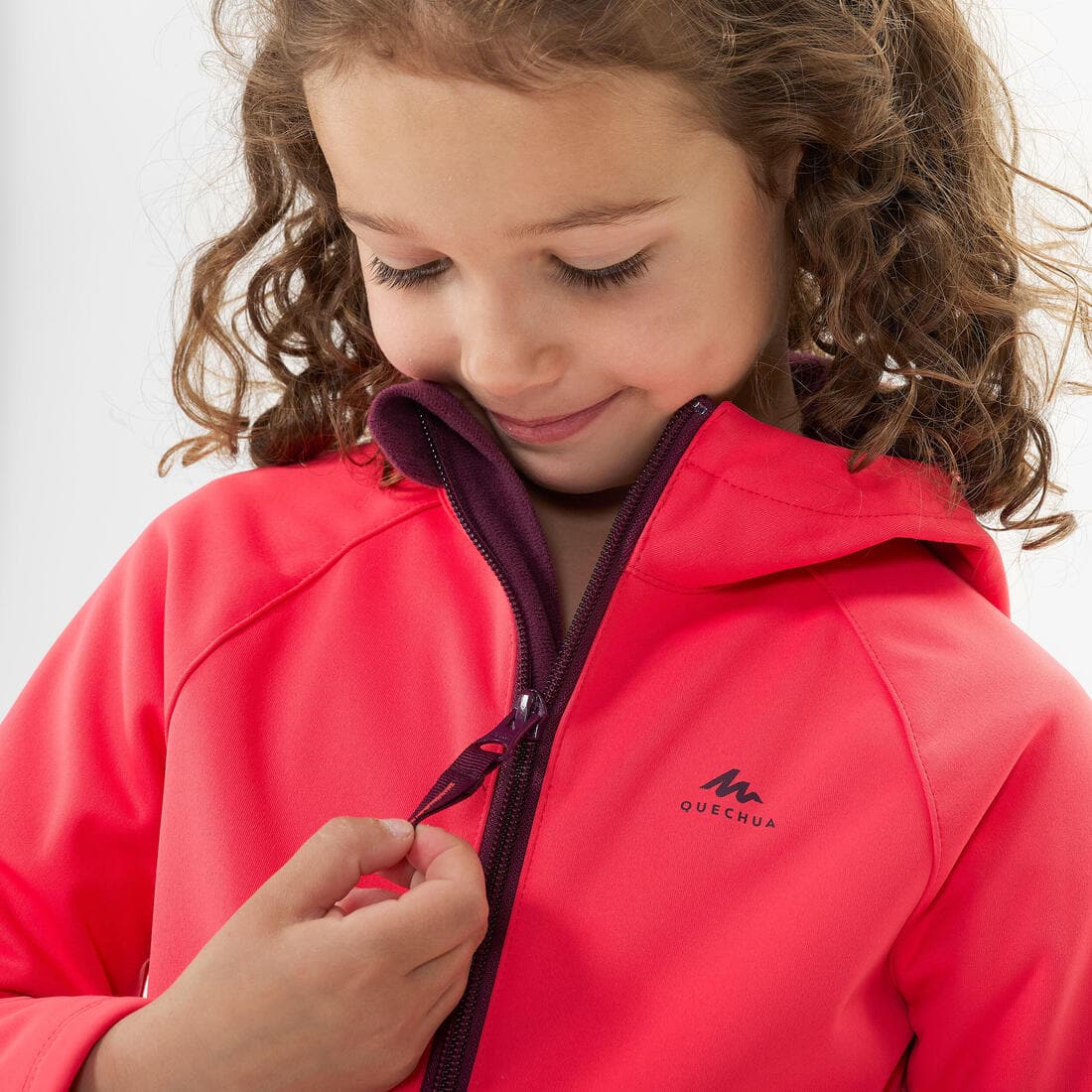 Veste softshell de randonnée - MH550 rose - enfant 2 - 6 ans