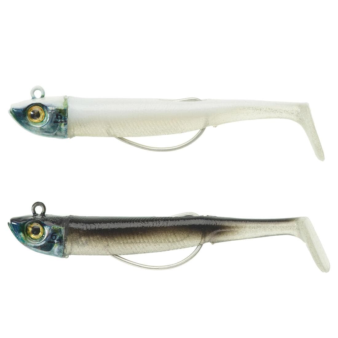 COMBO shad texan anchois ANCHO 70 6gr BLANC/DOS en mer