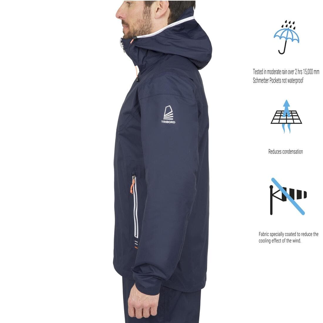 Veste imperméable de voile - veste de pluie SAILING 100 homme