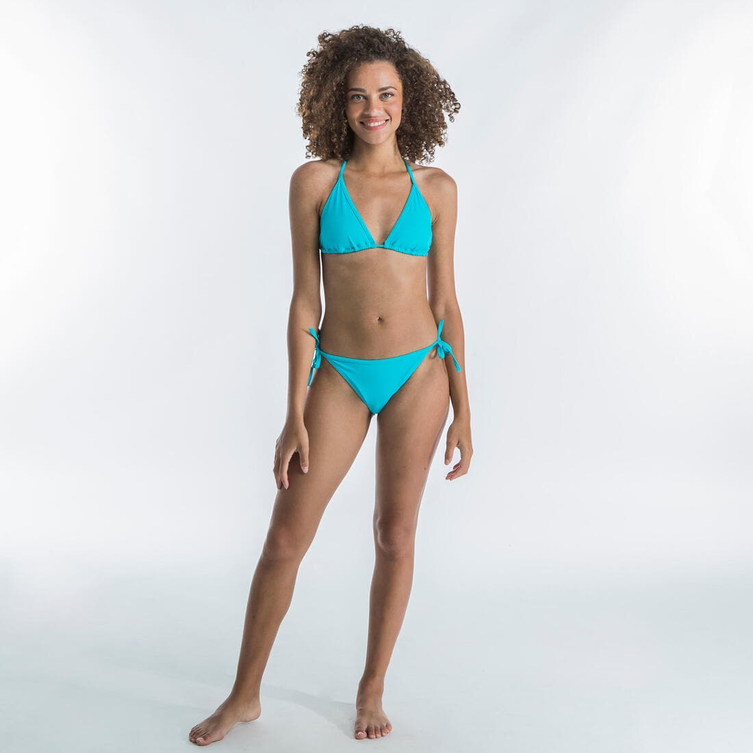 HAUT DE MAILLOT DE BAIN FEMME TRIANGLE COULISSANT MAE CORAIL FLUO