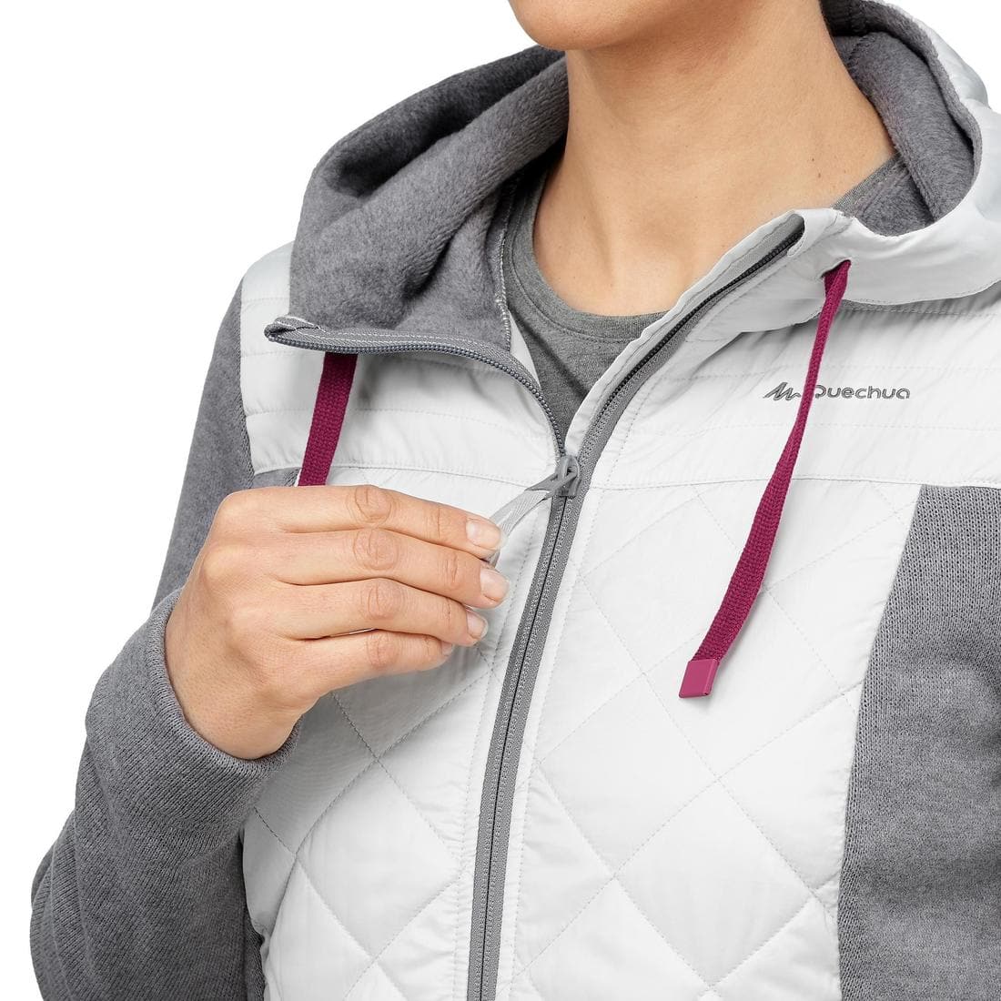 Sweat à capuche de randonnée - NH100 Hybrid - Femme