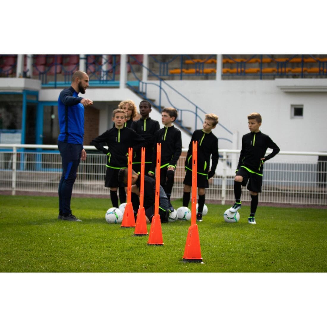 Lot de 2 jalons d'entraînement de football 90cm Modular orange