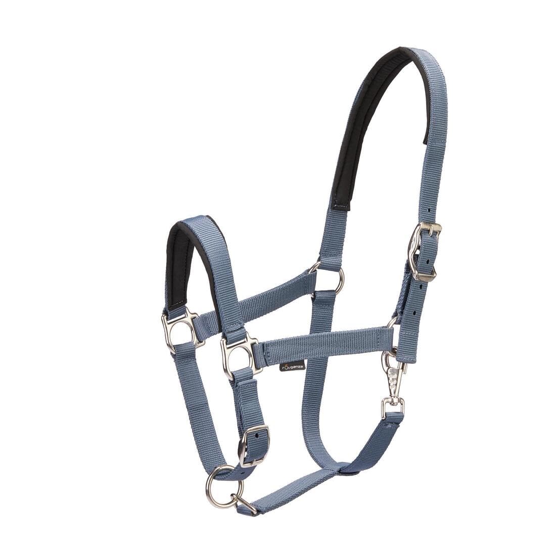 Pack licol et longe équitation Cheval - Nubuc bleu-gris