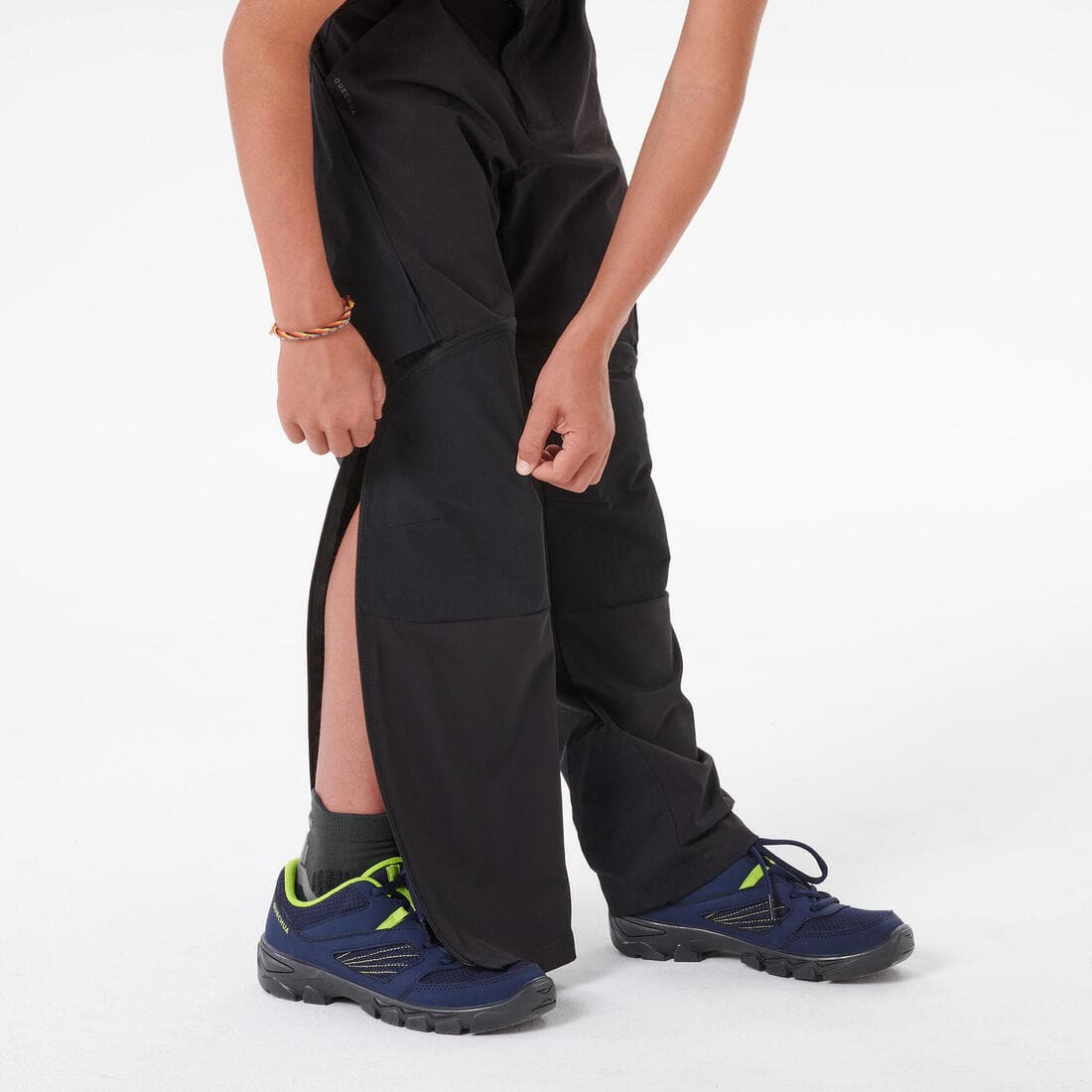 Pantalon de randonnée modulable enfant MH500 ONEZIP noir 7-15 ans