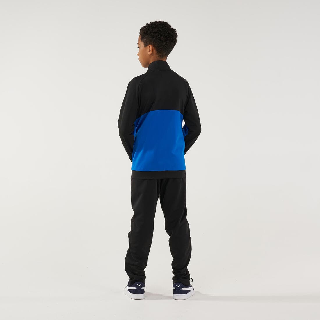 Survêtement enfant synthétique respirant - noir et bleu PUMA