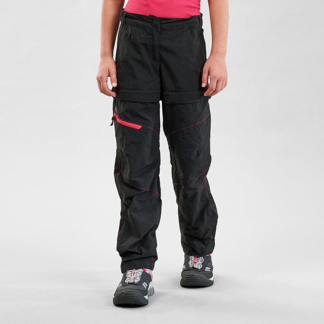 Pantalon de randonnée modulable - MH500 noir Enfant 7-15 ans