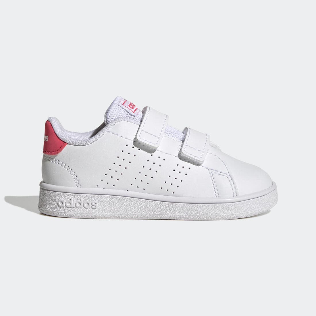 Baskets à scratch bébé - ADIDAS ADVANTAGE blanc/rose